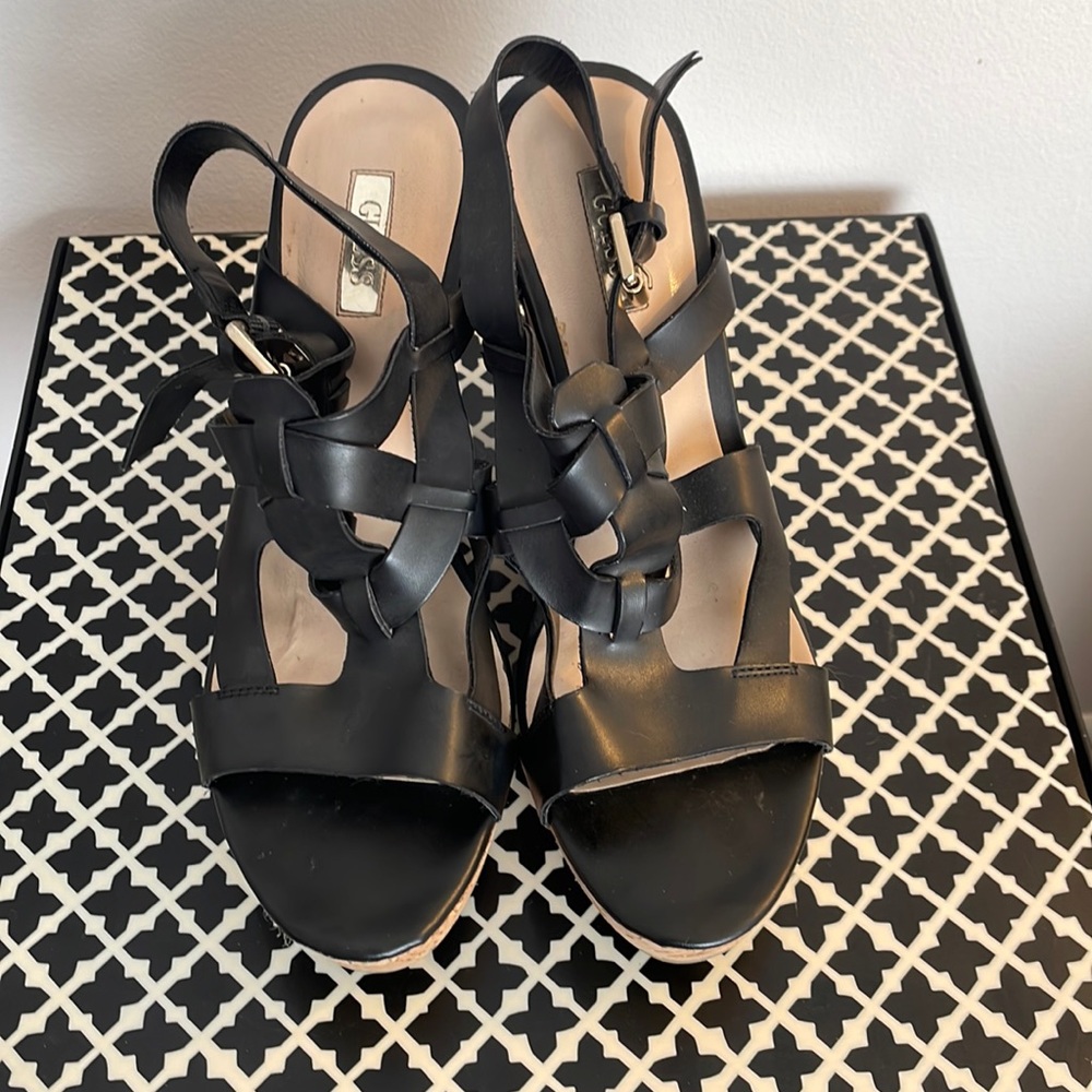 Guess wedge sandals gently used condition